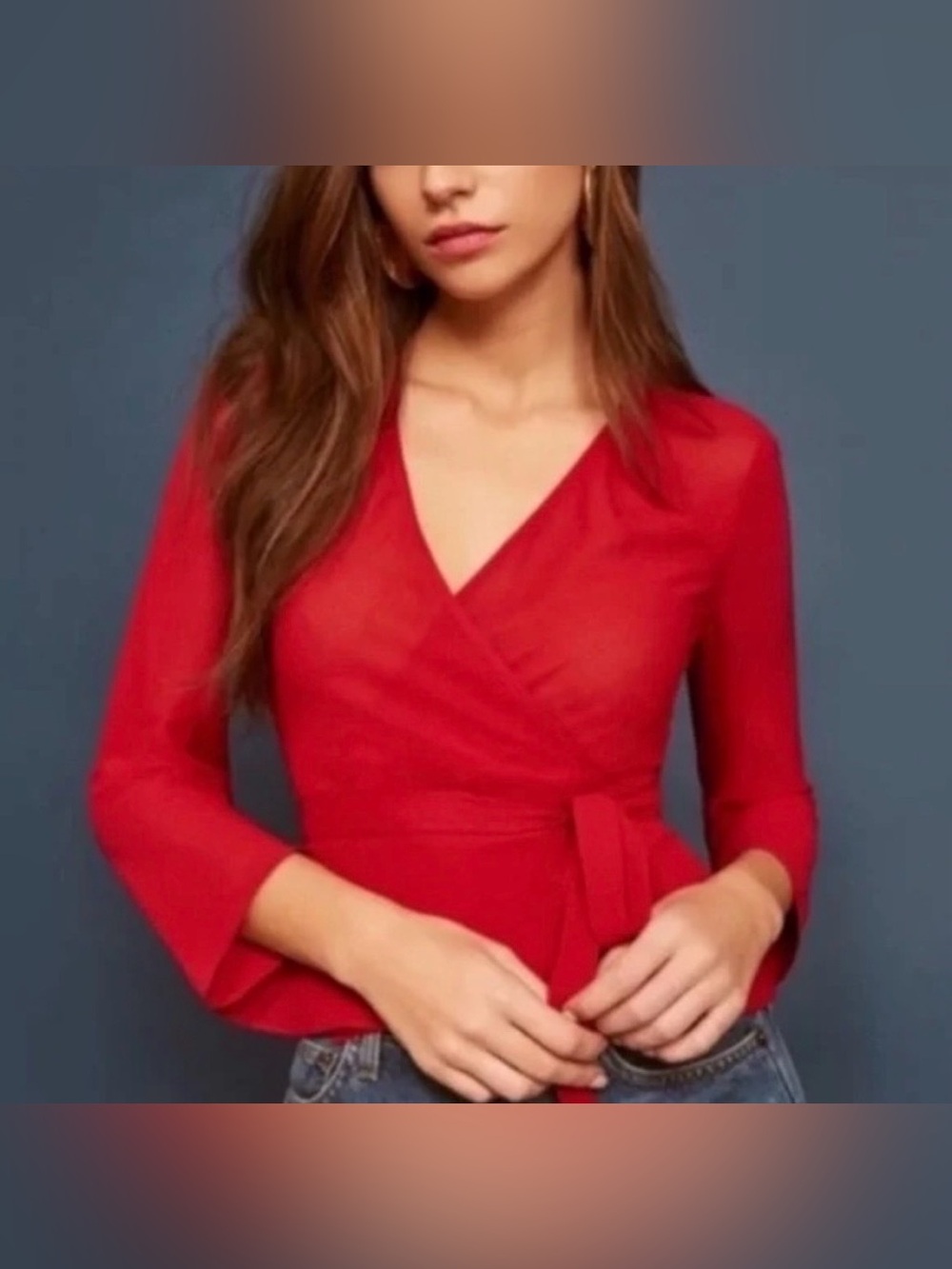 Reformation. Red Cherie Wrap Top Sz XS